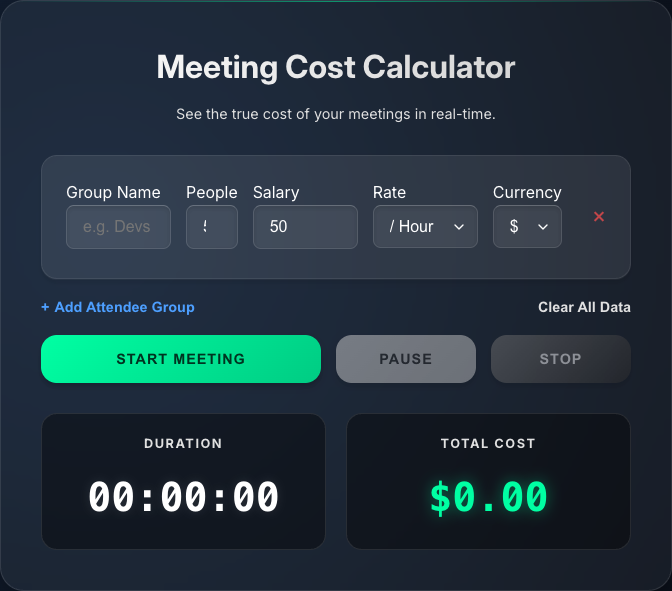 Screenshot of single group configuration